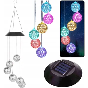 Venkovní osvětlení Solární zahradní LED světla Zvonkohry Marocké koule 70 cm