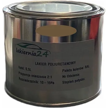 Lak na dřevo Barva průmyslová, polyuretanový lak lesklý 0,5l 2:1 RAL 7008