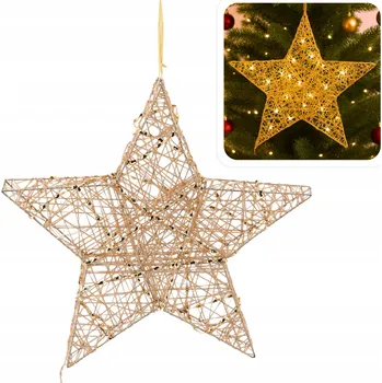 Vánoční dekorace LED hvězda 45 cm Šampaňské Zlatá Vánoční dekorace