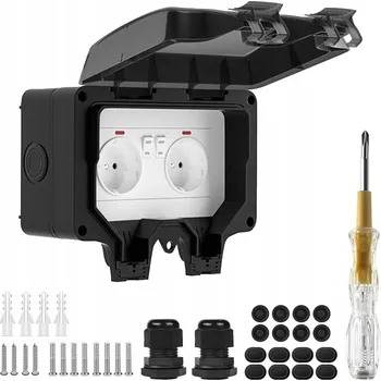 Elektrická zásuvka VENKOVNÍ ZAHRADNÍ VODOTĚSNÁ ZÁSUVKA ELEKTRICKÁ ZÁSUVKA IP66