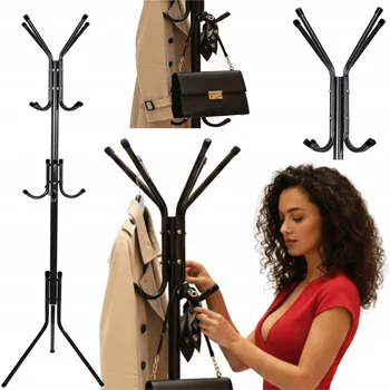 Věšák Stojací kovový věšák ZLARO černý