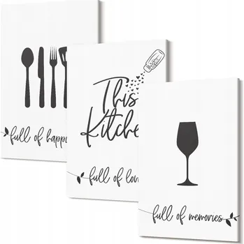 Obraz Sada nástěnných dekorací - obrazy s motivy kuchyňského náčiní, 30x20 cm