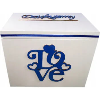 Dárková krabička Dřevěná BÍLÁ KRABIČKA KRABIČKA na OBÁLKY přání svatba SVATEBNÍ HOSTINA