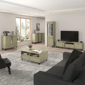 Obývací stěna Obývací stěna TOKYO 1 e | 5 dílů | eukalyptová/černá