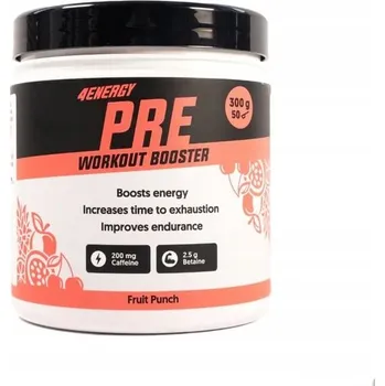 Anabolizér Předtréninkový stimulant Pre Workout Booster 300g ovocná příchuť 4ENERGY 50 porcí
