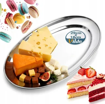 OCELOVÁ servírovací miska na talíř, miska na občerstvení, 29 Cm