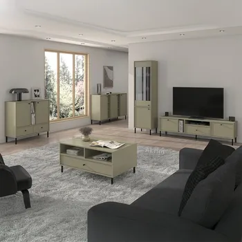 Obývací stěna Obývací stěna TOKYO 2 e | 5 dílů | eukalyptová/černá