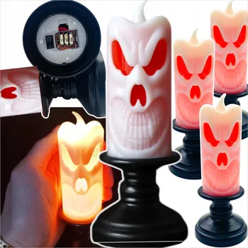 Svíčka ELEKTRICKÁ HALLOWEENSKÁ LAMPičKA SVÍČKA 13CM DUCH LED SVÍČKA 3ks