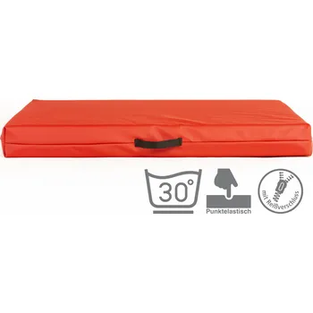Pelíšek pro psa Ortopedická matrace s paměťovou pěnou červená eko kůže nepromokne stabilní Velikost matrací: 58x40cm