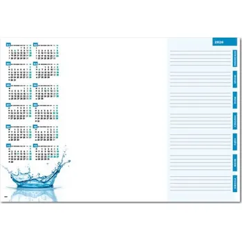 Kalendář Biuwar Plánovač kalendář 2025/2026 linkovaný A3 podložka na stůl notes poznámky L