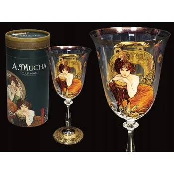 Sklenice Skleničky na červené víno Carmani - Alfons Mucha bezbarvý, vícebarevný, 300 ml 1 ks