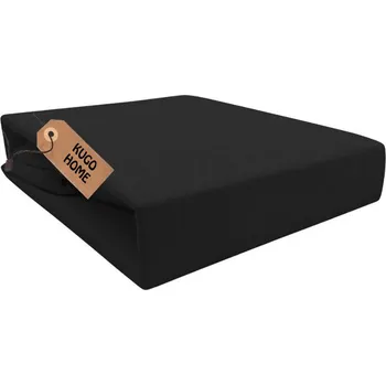 Prostěradlo PROSTĚRADLO JERSEY S GUMOU BAVLNA 90x200 cm BARVA ČERNÁ KUGO HOME