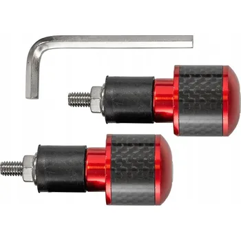 Řídítka BIKETEC UNIVERZÁLNÍ ZÁVAŽÍČKA/KONCOVKY ŘÍDÍTEK ČERVENÁ/KARBONOVÁ