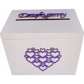 Dárková krabička Dřevěná BÍLÁ KRABIČKA KRABIČKA na OBÁLKY přání svatba SVATEBNÍ HOSTINA