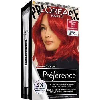 Barva na vlasy Loreal Preference Vivid Colors permanentní barva na vlasy 8.624 Bright Red (Jasně červená)
