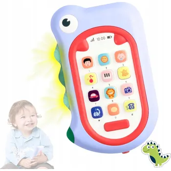 Hračka pro nejmenší Chytrý telefon pro děti, senzorická hračka , modrý dinosaurus