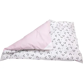 Dětská deka Eva Kiedroňová Povlak - Přikrývka pro děti - Zoo panda růžový s růžovou