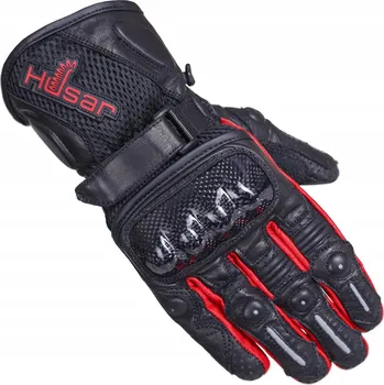 Moto rukavice Motocyklové kožené rukavice HUSAR PRO SX červené pánské