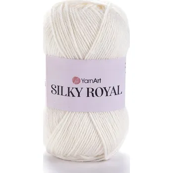 Příze Pletací příze YarnArt SILKY ROYAL 447 bílá, klasická 50g/140m
