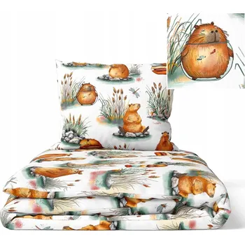 Povlečení Dětské povlečení 140x200 cm pro děti, vzor: Kapybary