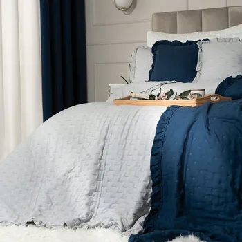 Přehoz na lůžko Přehoz Markizeta polyester 170 cm x 210 cm šedý