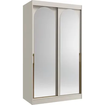 Šatní skříň Šatní skříň MODIN | se zrcadlem | 120 cm | kašmír/zlaté úchyty