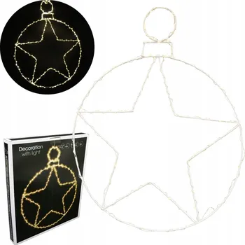 Vánoční dekorace SVĚTELNÁ DEKORACE DO OKNA HVĚZDA 236 LED ČASOVAČ 48 CM TEPLÁ BÍLÁ