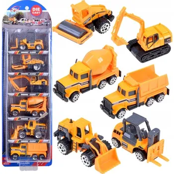 autíčko Sada kovových stavebních vozidel Jokomisiada ZA3505 BUD 6 kusů