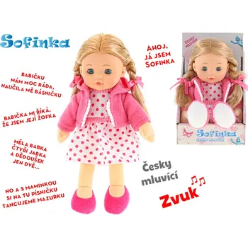Panenka Panenka Sofinka 31cm mrkací měkké tělo na baterie česky mluvící hadrová