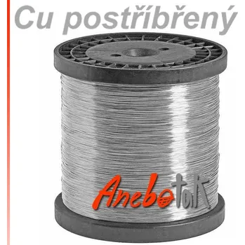 Vázací drát Ag postříbřený drát měkký, 0,5 mm, 50 m