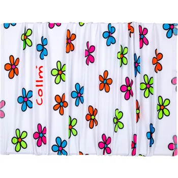 Nákrčník COLLM Zimní multifunkční šátek KVĚTINY bílé