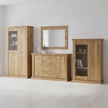 Obývací stěna Obývací stěna Antica K | sestava B | 4 díly | kraft zlatý