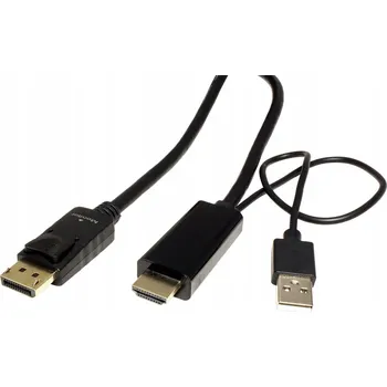 Video kabel ROLINE HDMI -> DisplayPort kabel, HDMI A(M) -> DP(M), 4K@60Hz, 1m