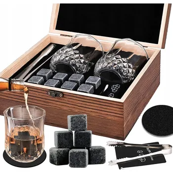 Sklenice Zestaw Do Whisky Dla Mężczyzn Kamienie Granitové + 2 Sklenice + příslušenství