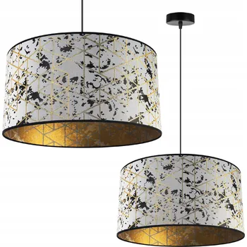 ZÁVĚSNÉ STROPNÍ SVÍTIDLO LUSTR GLAMOUR JEDNODUCHÝ ABAŽUR ZLATÝ 45 CM