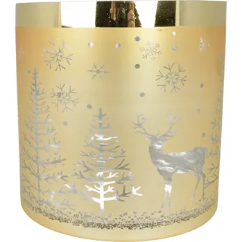 Obraz SVÍCEN KALICH skleněný ELEGANTNÍ velký transparentní zlatý 40 cm