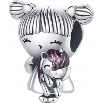 Přívěsek Přívěsek holčička s jednorožcem stříbro s925