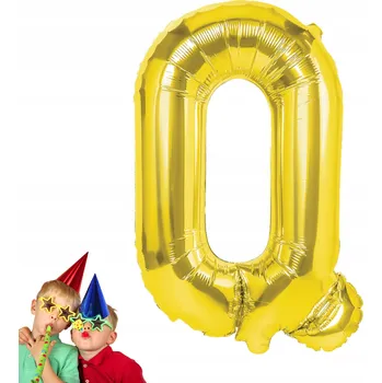 Balónek Fóliový balónek zlaté písmeno Q 40 cm pro vytvoření nápisu narozeniny oslava
