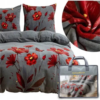 Povlečení Povlečení 160x200 3 Č. mikrovlákno PLYŠOVÁ na zimu medvídek komplet MARTINO květy