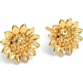 Náušnice Zlaté Květiny Slunečnice Náušnice Stříbro 925 Květina