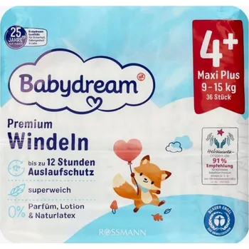 Plena Plenkové Kalhotky Babydream Premium Velikost 4+ 36 ks