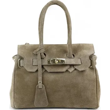 MORANTI kabelka z pravé přírodní semišové kůže - bezbarvá