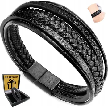 Náramek Bransoletka Skórzana Męska Włoska Gruba Elegantní náramek na ruku