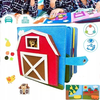 PLSTĚNÁ KNIHA AKTIVIT MĚKKÁ PLSTĚNÁ KNIHA PRO UČENÍ SENZORICKÉ HRAČKY