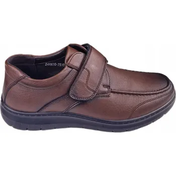 Pánské polobotky Elegantní polobotky se suchým zipem UNISOFT 7510 hnědá vel. 43