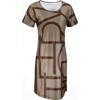 Dámské prodloužené triko premium ALTISPORT VOJ/ALW085SAT02 TMAVĚ HNĚDÁ 4XL