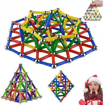 ostatní stavebnice Stavebnice Magnetické VZDĚLÁVACÍ Konstrukční 206 barevných plastových dílů