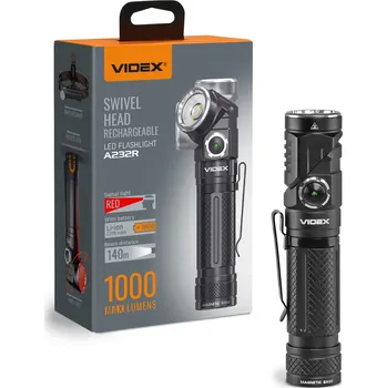 Čelovka Svítilna Čelovka Ręczna LED 10W 1000lm 8 Tybów USB-C Wodoszczelna IP66 Videx