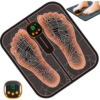 Masážní přístroj Masážní podložka na nohy akupresurní EMS černá 8 programů akumulátorová