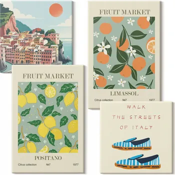 Obraz Sada obrazů na zeď Ovocné motivy italské kultury 4 kusy